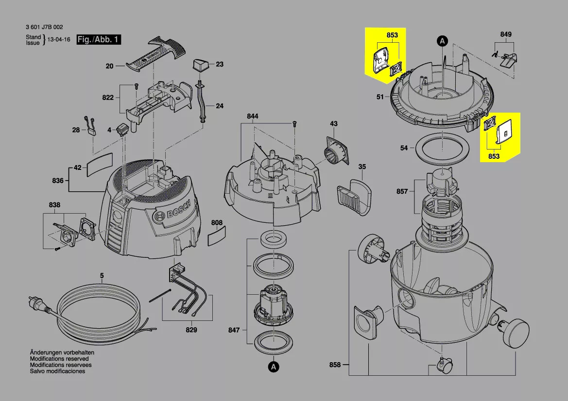 Clips de fermeture cuve aspirateur Bosch réf. 1 600 A00 0PG